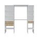 Kleiderschrank >ETHNA< 8 Fächer, 2 Stangen, Natur / Artik Weiß - 190x187x40 (BxHxT)