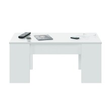 Couchtisch >ETHNA< aufklappbar, Stauraum, Artik Weiß - 100x45x50 (BxHxT)
