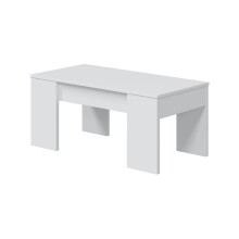 Couchtisch >ETHNA< aufklappbar, Stauraum, Artik Weiß - 100x45x50 (BxHxT)