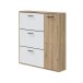 Schuhschrank >CLASS< 3 Klappen, 1 Tür, Nodi Eiche Dekor /Artik Weiß - 105x112x24 (BxHxT)