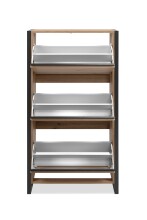 Schuhkipper >Denver< 3 Klappen, Dekor Artisan Eiche Dekor / anthrazit - 70x125x25cm (BxHxT)