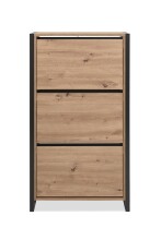 Schuhkipper >Denver< 3 Klappen, Dekor Artisan Eiche Dekor / anthrazit - 70x125x25cm (BxHxT)