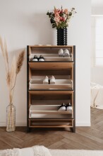 Schuhkipper >Denver< 3 Klappen, Dekor Artisan Eiche Dekor / anthrazit - 70x125x25cm (BxHxT)