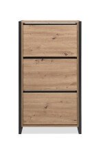 Schuhkipper >Denver< 3 Klappen, Dekor Artisan Eiche Dekor / anthrazit - 70x125x25cm (BxHxT)