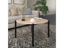 Couchtisch >Rasmus< in Natur, MDF/Papier/Metall - 80x45x80cm (BxHxT)