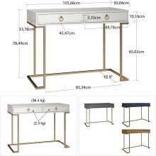 Konsolentisch >Majvi< in Weiß, MDF/Metall - 106x79x50cm (BxHxT)