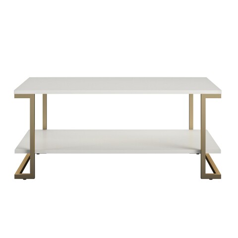 Couchtisch >Majvi< in Weiß, MDF/Metall - 106x46x60cm (BxHxT)