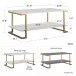 Couchtisch >Majvi< in Weiß, MDF/Metall - 106x46x60cm (BxHxT)