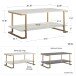 Couchtisch >Majvi< in Weiß, MDF/Metall - 106x46x60cm (BxHxT)