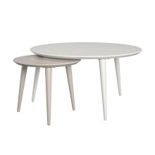 Satztisch >Frerk< in Weiß, MDF/Farbe/Echtholz...