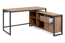 Eckschreibtisch >Denver< 1 Türe, 1 Schub, Dekor Artisan Eiche  / anthrazit - 139x75x139 (B/H/T)