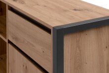 Eckschreibtisch >Denver< 1 Türe, 1 Schub, Dekor Artisan Eiche  / anthrazit - 139x75x139 (B/H/T)