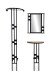 Kompaktgarderobe >Corby< (3-teilig) in schwarz / Dekor Artisan Eiche - 55x185x28,5 (BxHxT)