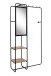Kompaktgarderobe >Luton< Spiegel, Ablagen, schwarz / Dekor Artisan Eiche - 100x185x37 (BxHxT)
