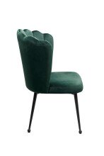 Stuhl >Quinn< (2er-Set) in Samt dunkelgrün / schwarz - 55x92x50 (BxHxT)