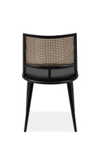 Stuhl >Schiller< (4er-Set) schwarz / Dekor Geflecht natur - 47x79x48,5 (B/H/T)