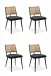 Stuhl >Schiller< (4er-Set) schwarz / Dekor Geflecht natur - 47x79x48,5 (B/H/T)