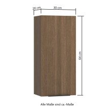 Hängeschrank >Lille< in Canello-Eiche Dekor - 30x64x20cm (BxHxT)