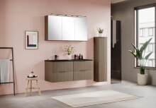 Hochschrank >Lille< in Canello-Eiche Dekor - 30x130x27cm (BxHxT)
