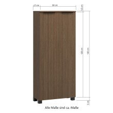 Badkommode >Lille< in Canello-Eiche Dekor - 60x130x27cm (BxHxT)