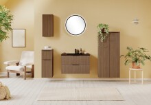 LED-Lichtspiegel >Lille< in schwarz, Metall -...