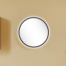 LED-Lichtspiegel >Lille< in schwarz, Metall - 60x60cm (BxH)