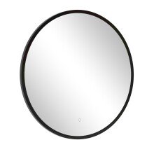 LED-Lichtspiegel >Lille< in schwarz, Metall - 60x60cm (BxH)
