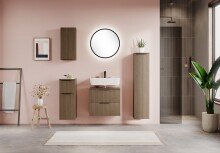 LED-Lichtspiegel >Lille< in schwarz, Metall - 60x60cm (BxH)