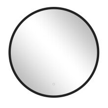 LED-Lichtspiegel >Lille< in schwarz, Metall -...