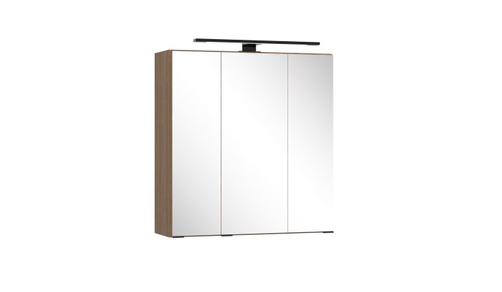 Badezimmerspiegelschrank >Lille< Canello-Eiche Dekor - 60x64x20cm (BxHxT)