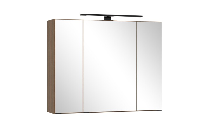 Badezimmerspiegelschrank >Lille< Canello-Eiche Dekor - 80x64x20cm (BxHxT)