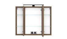 Badezimmerspiegelschrank >Lille< Canello-Eiche Dekor - 80x64x20cm (BxHxT)