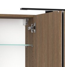 Badezimmerspiegelschrank >Lille< Canello-Eiche Dekor - 120x64x20 (BxHxT)