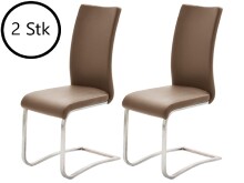 Esszimmerstuhl >Muvo I< (2er Set) in Cappuccino aus Metall - 43x103x52cm (BxHxT)