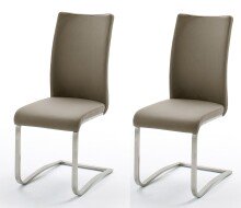 Esszimmerstuhl >Muvo I< (2er Set) in Cappuccino aus Metall - 43x103x52cm (BxHxT)