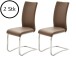Esszimmerstuhl >Muvo I< (2er Set) in Cappuccino aus Metall - 43x103x52cm (BxHxT)