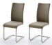Esszimmerstuhl >Muvo I< (2er Set) in Cappuccino aus Metall - 43x103x52cm (BxHxT)