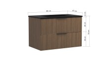 Waschtisch-Set >Lille< in Canello-Eiche Dekor - 80x54x47cm (BxHxT)