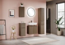 Waschbeckenunterschrank >Lille< in Canello-Eiche Dekor - 60x54x35cm (BxHxT)