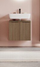 Waschbeckenunterschrank >Lille< in Canello-Eiche Dekor - 60x54x35cm (BxHxT)