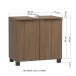 Waschbeckenunterschrank >Lille< in Canello-Eiche Dekor - 60x54x35cm (BxHxT)