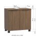 Waschbeckenunterschrank >Lille< in Canello-Eiche Dekor - 60x54x35cm (BxHxT)