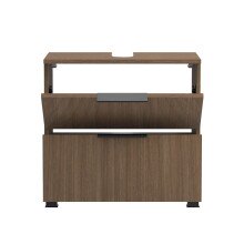 Waschbeckenunterschrank >Lille< in Canello-Eiche  Dekor - 60x54x35cm (BxHxT)