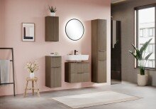 Waschbeckenunterschrank >Lille< in Canello-Eiche  Dekor - 60x54x35cm (BxHxT)