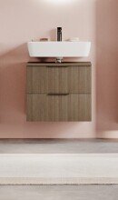 Waschbeckenunterschrank >Lille< in Canello-Eiche  Dekor - 60x54x35cm (BxHxT)