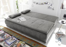 Schlafsofa >LUIGI LUX 3DL< Liegefläche 160x200cm, Bezug stone - 211x93x103 (BxHxT)