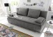 Schlafsofa >LUIGI LUX 3DL< Liegefläche 160x200cm, Bezug stone - 211x93x103 (BxHxT)