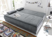 Schlafsofa >LUIGI LUX 3DL< Liegefläche 160x200cm, Bezug anthrazit - 211x93x103 (BxHxT)