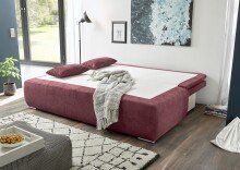 Schlafsofa >JANA 3DL< Liegefläche 208x160cm, berry - 208x102x95 (BxHxT)