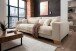Big-Sofa >Phebe< 7 Kissen, Daune, Bezug in creme - 286x90x141cm (BxHxT)